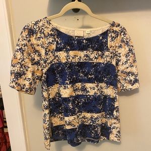 Anthropologie patterned top. Size M